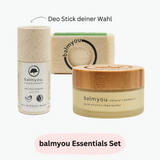 balmyou Essentials Set (Nilotica Sheabutter 100ml, Nilotica Shea Gesichtsreinigung, Deo Stick deiner Wahl)