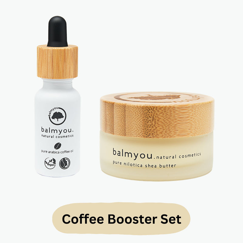 balmyou Coffee Booster Set (Arabica Kaffee-Öl 20ml, Nilotica Sheabutter 30ml)